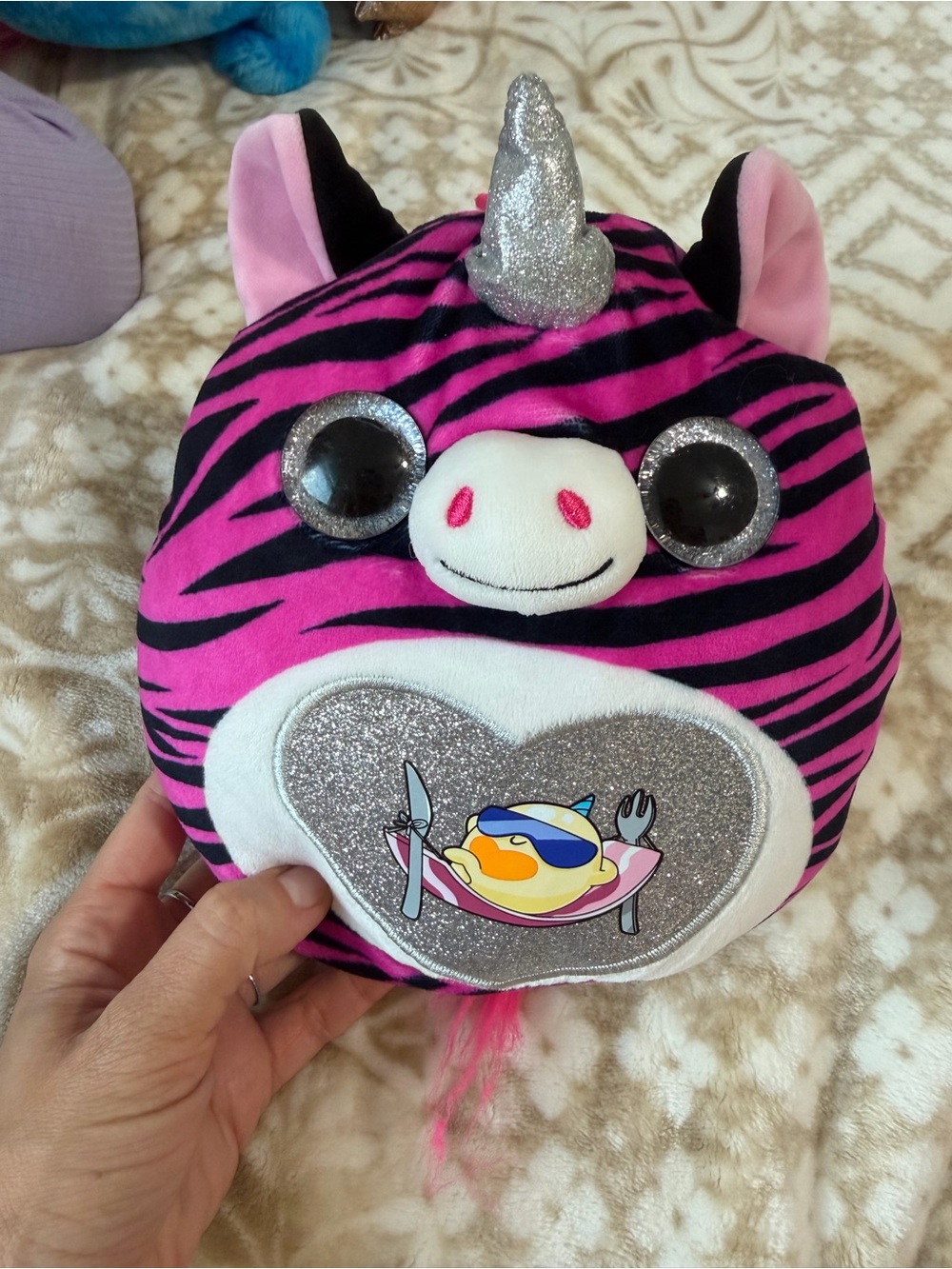 Rainbocorns pink Zebra unicorn plush